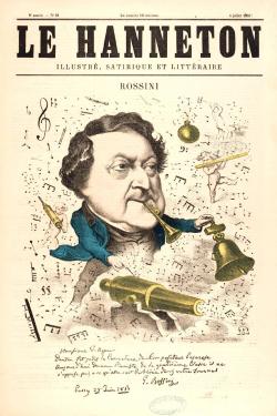 La caricature d’Hippolyte Mailly illustre la seconde période où Rossini vécut à Paris. 