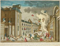 ’attentat de la rue Saint-Nicaise, par lequel la conjuration royaliste a voulu assassiner le Premier consul Bonaparte, au lendemain du coup d’État du 18 Brumaire, alors qu’il tentait de pacifier la révolte de la chouannerie. 