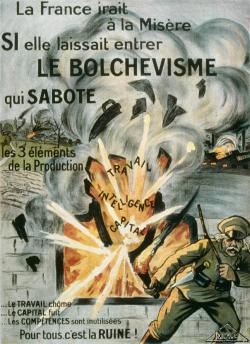 La composition de l’image de 1920 donnant à voir une France livrée à l’incendie est particulièrement originale, du fait de la place accordée à l’écrit, qui ponctue tous les éléments du décor mis en scène. 